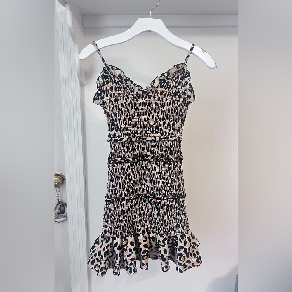 FINAL PRICE Vintage Havana Smocked Cheetah Dress